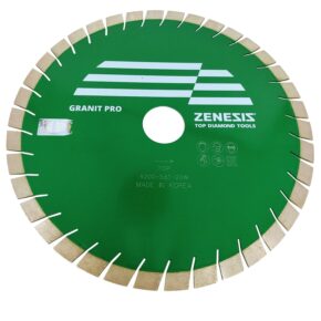 Piła diamentowa ZENESIS 400x20x3,6x60mm, zielona skosny ząb granit SIL (2)